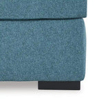 Fauteuil d'appoint surdimensionné en velours – Tournesol écorce/Bleu sarcelle, accoudoirs droits, 1 place
