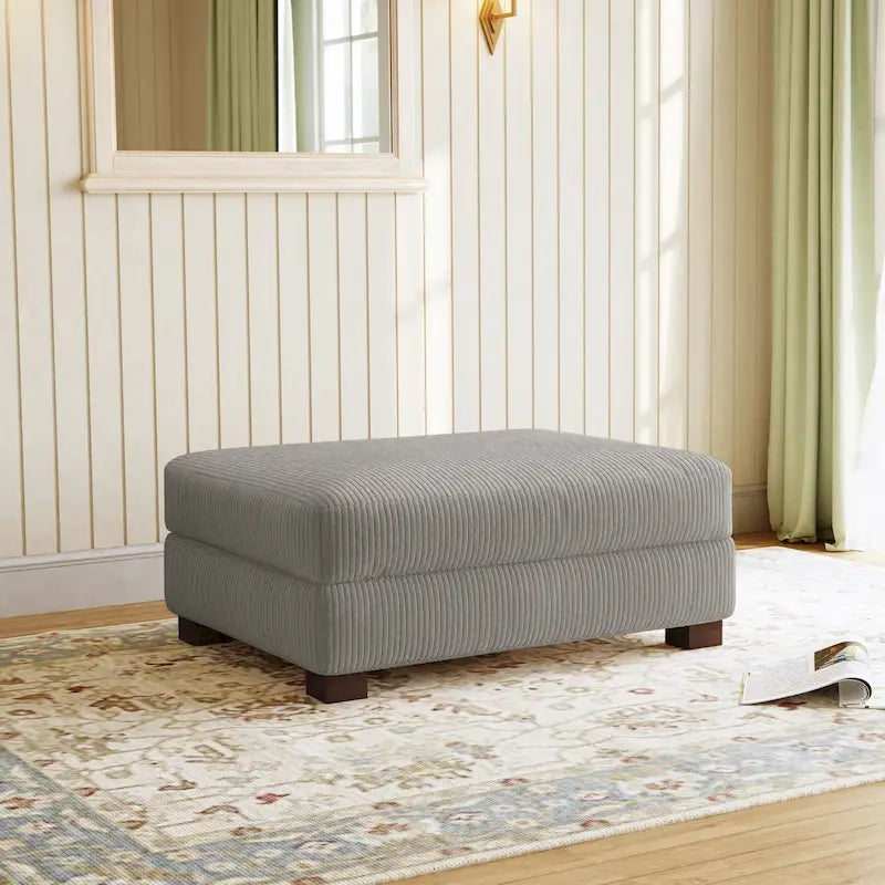 Pouf géant en velours côtelé – Orange / Vert / Beige / Gris, Carré, 2 places