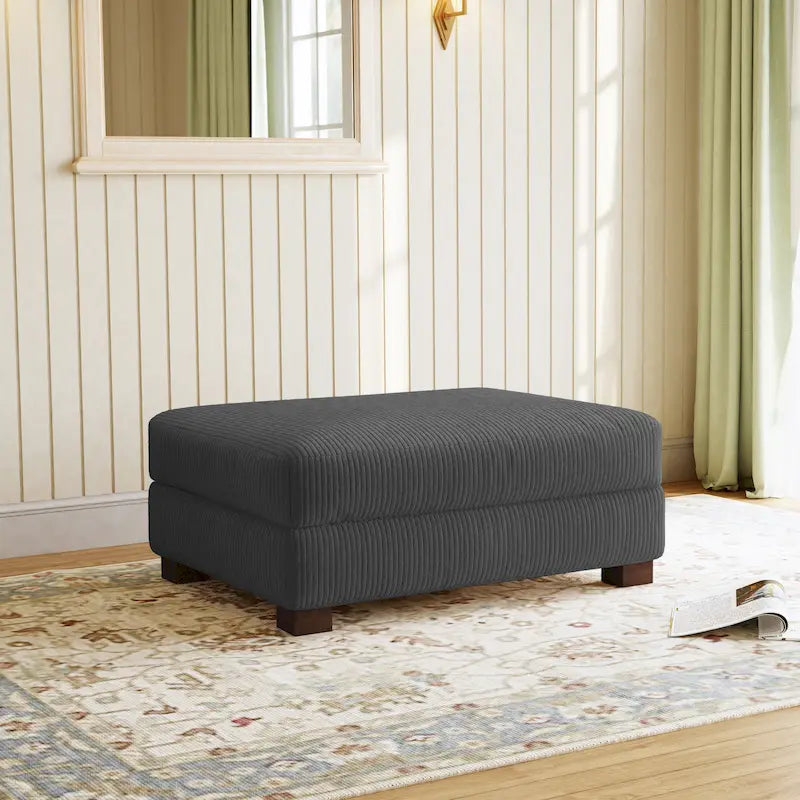 Pouf géant en velours côtelé – Orange / Vert / Beige / Gris, Carré, 2 places