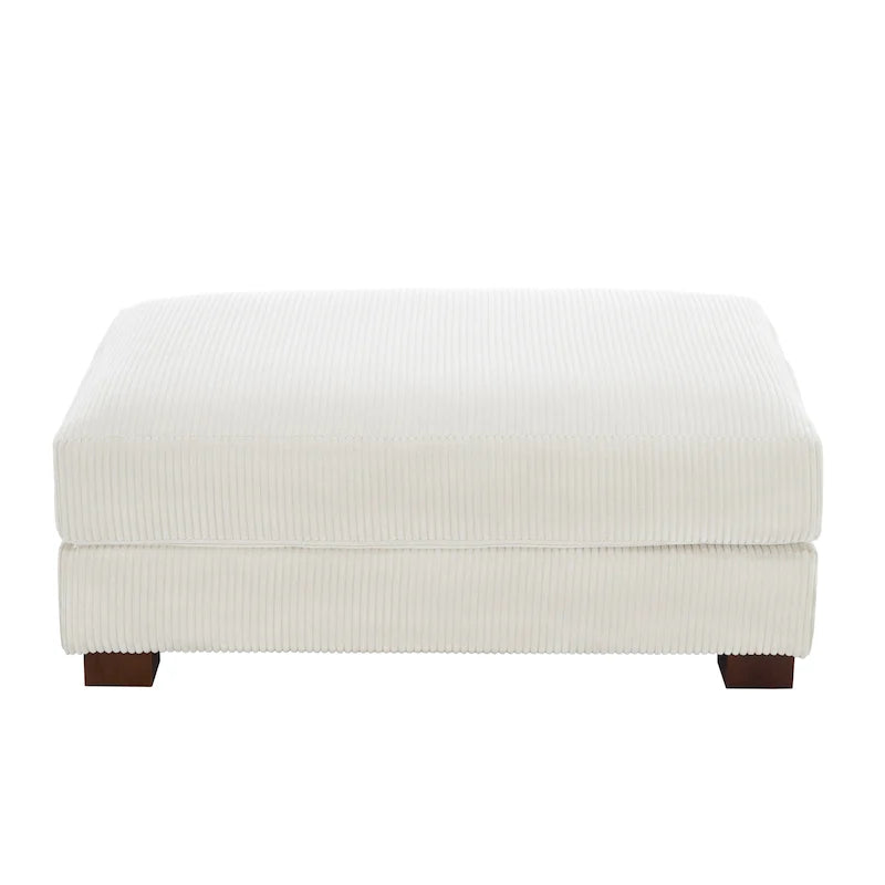 Pouf géant en velours côtelé – Orange / Vert / Beige / Gris, Carré, 2 places