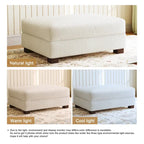 Pouf géant en velours côtelé – Orange / Vert / Beige / Gris, Carré, 2 places