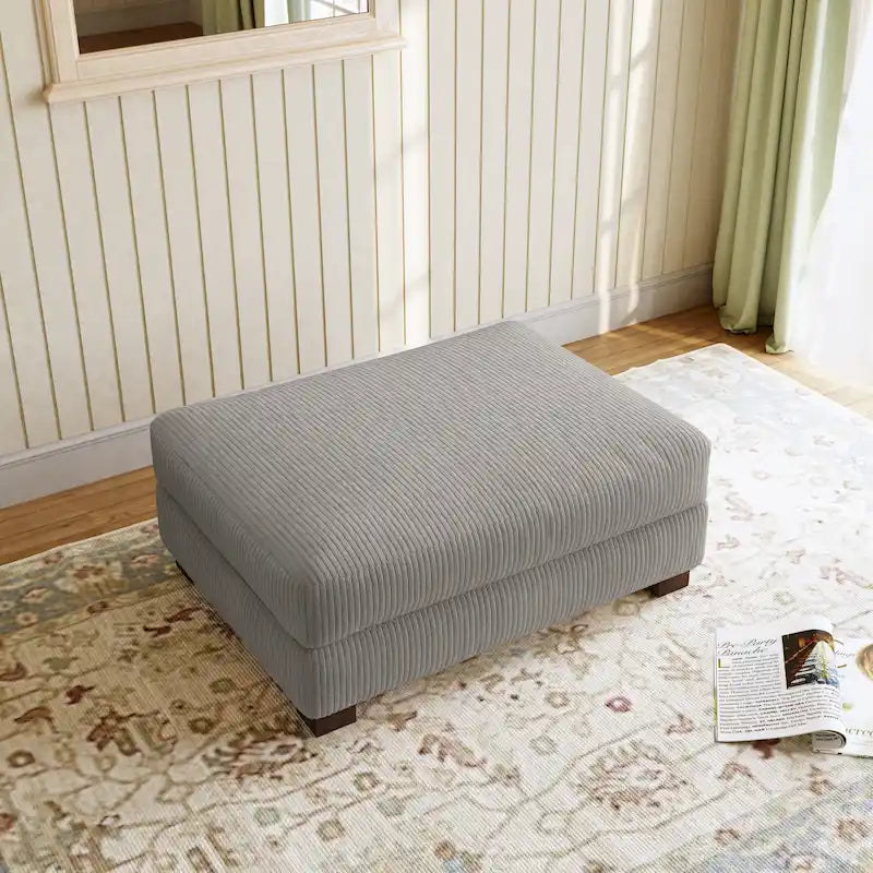 Pouf géant en velours côtelé – Orange / Vert / Beige / Gris, Carré, 2 places
