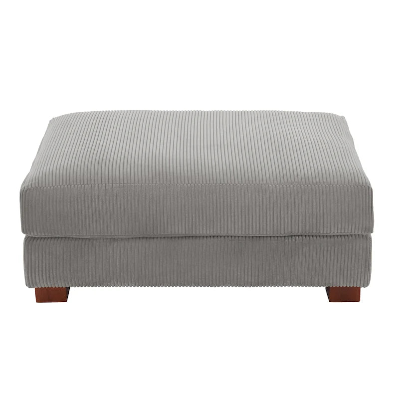 Pouf géant en velours côtelé – Orange / Vert / Beige / Gris, Carré, 2 places