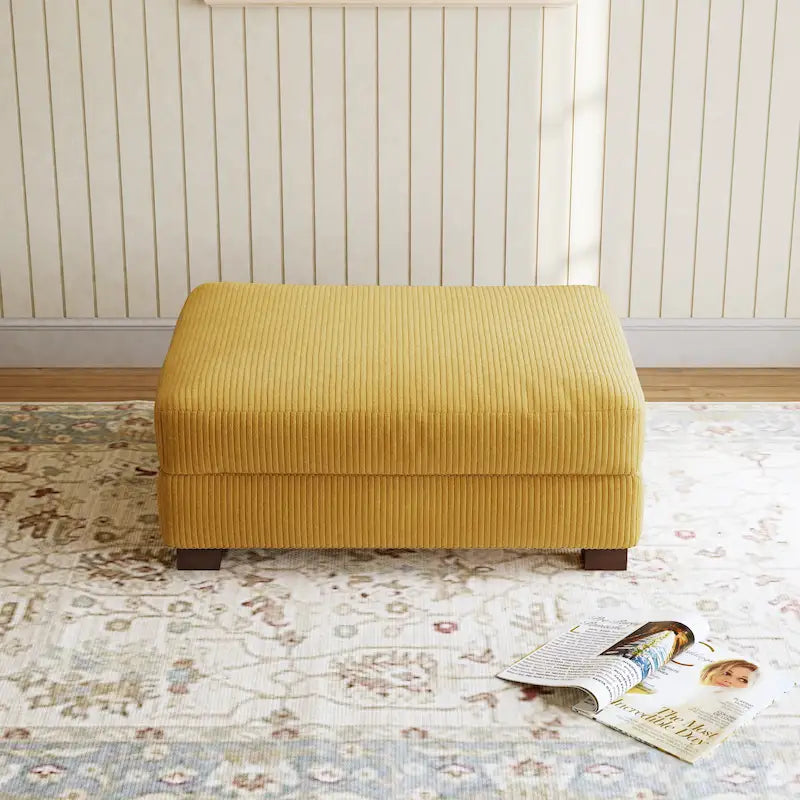 Pouf géant en velours côtelé – Orange / Vert / Beige / Gris, Carré, 2 places