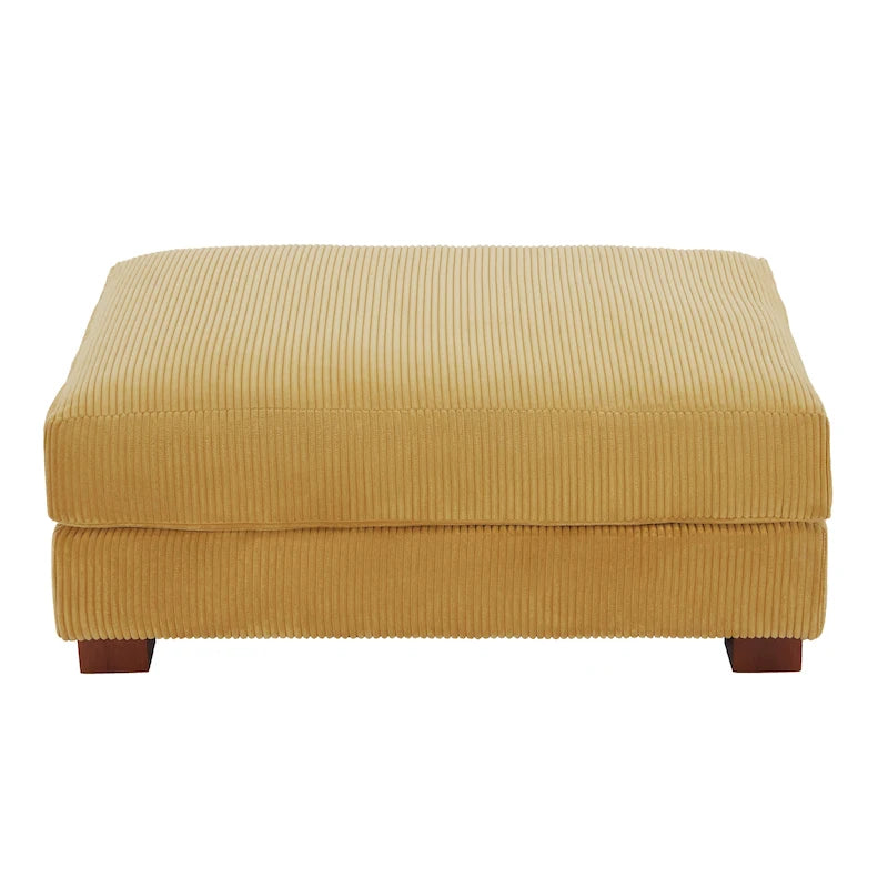 Pouf géant en velours côtelé – Orange / Vert / Beige / Gris, Carré, 2 places