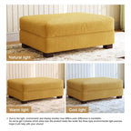 Pouf géant en velours côtelé – Orange / Vert / Beige / Gris, Carré, 2 places