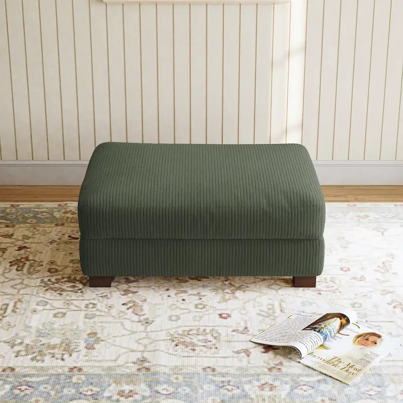 Pouf géant en velours côtelé – Orange / Vert / Beige / Gris, Carré, 2 places