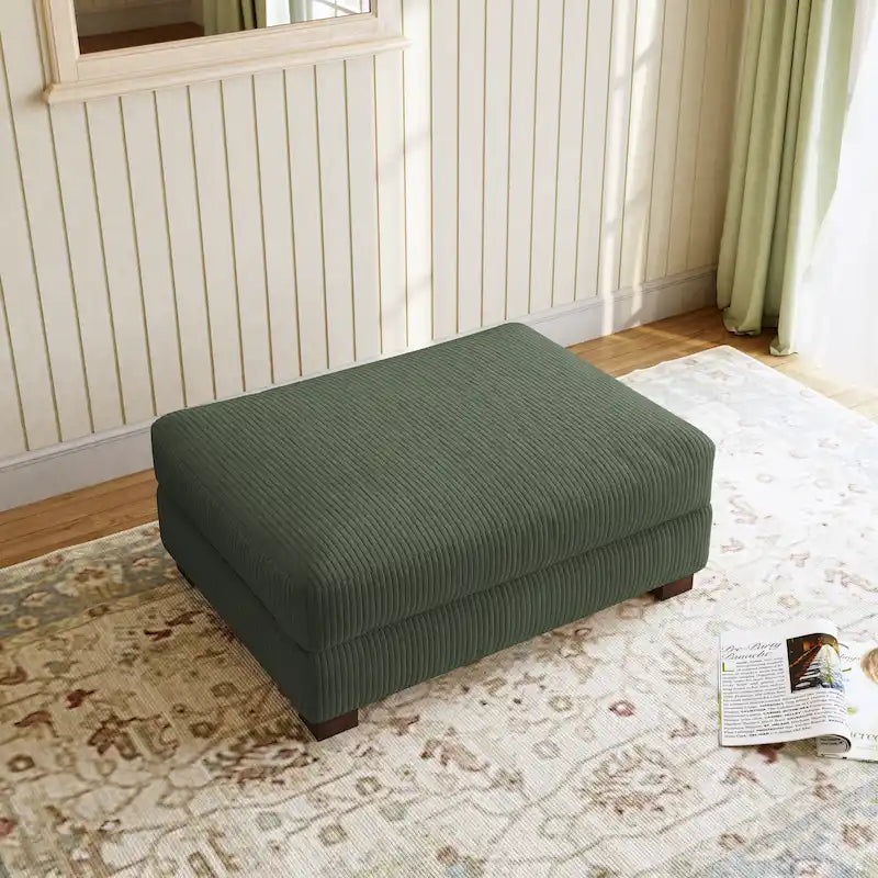 Pouf géant en velours côtelé – Orange / Vert / Beige / Gris, Carré, 2 places
