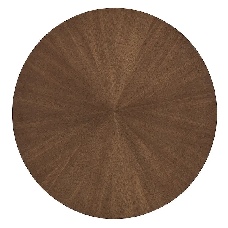 Table d'appoint ronde de style mid-century – Noyer, pieds inclinés, 1 place