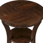 Table d'appoint ronde en bois avec étagère ouverte – Expresso, 2 niveaux, pour 1 personne
