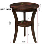 Table d'appoint ronde en bois avec étagère ouverte – Expresso, 2 niveaux, pour 1 personne