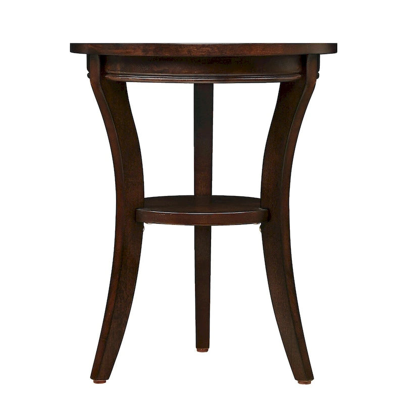 Table d'appoint ronde en bois avec étagère ouverte – Expresso, 2 niveaux, pour 1 personne