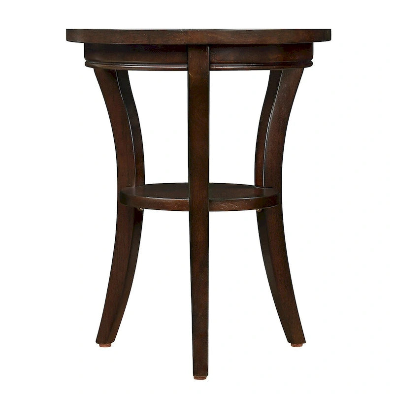 Table d'appoint ronde en bois avec étagère ouverte – Expresso, 2 niveaux, pour 1 personne