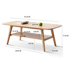 Table basse nordique 2 niveaux en chêne massif – Naturel, pieds coniques, 2 à 4 places