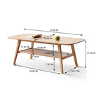 Table basse nordique 2 niveaux en chêne massif – Naturel, pieds coniques, 2 à 4 places