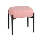 Tabouret de coiffeuse rond en velours – Blanc / Noir / Rose, sans dossier, 1 place