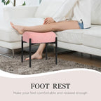 Tabouret de coiffeuse rond en velours – Blanc / Noir / Rose, sans dossier, 1 place