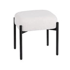 Tabouret de coiffeuse rond en velours – Blanc / Noir / Rose, sans dossier, 1 place