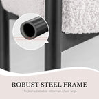 Tabouret de coiffeuse rond en velours – Blanc / Noir / Rose, sans dossier, 1 place