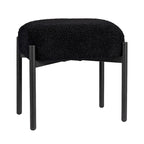 Tabouret de coiffeuse rond en velours – Blanc / Noir / Rose, sans dossier, 1 place