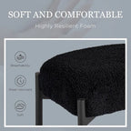 Tabouret de coiffeuse rond en velours – Blanc / Noir / Rose, sans dossier, 1 place