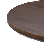 Table à manger ronde en pin massif avec piètement croisé – Blanc côtier brossé / Noyer, 38 po, 4 places