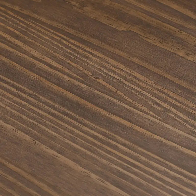 Table à manger ronde en pin massif avec piètement croisé – Blanc côtier brossé / Noyer, 38 po, 4 places