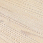 Table à manger ronde en pin massif avec piètement croisé – Blanc côtier brossé / Noyer, 38 po, 4 places