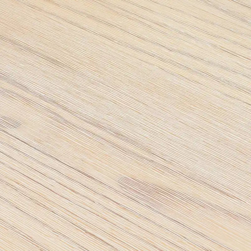 Table à manger ronde en pin massif avec piètement croisé – Blanc côtier brossé / Noyer, 38 po, 4 places