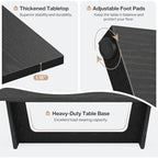 Table à manger rectangulaire de ferme avec pied central – Marron, grain de bois, 6 à 8 places