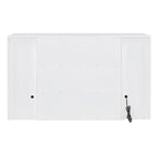 Lit escamotable avec tiroirs, armoires et tabourets – Blanc / Gris, simple / double, 1 à 2 couchages
