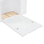 Lit escamotable avec tiroirs, armoires et tabourets – Blanc / Gris, simple / double, 1 à 2 couchages